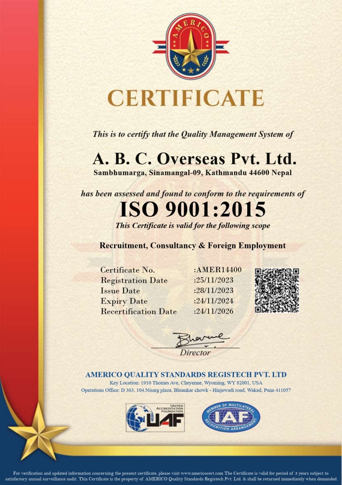 ISO CERTIFICATE